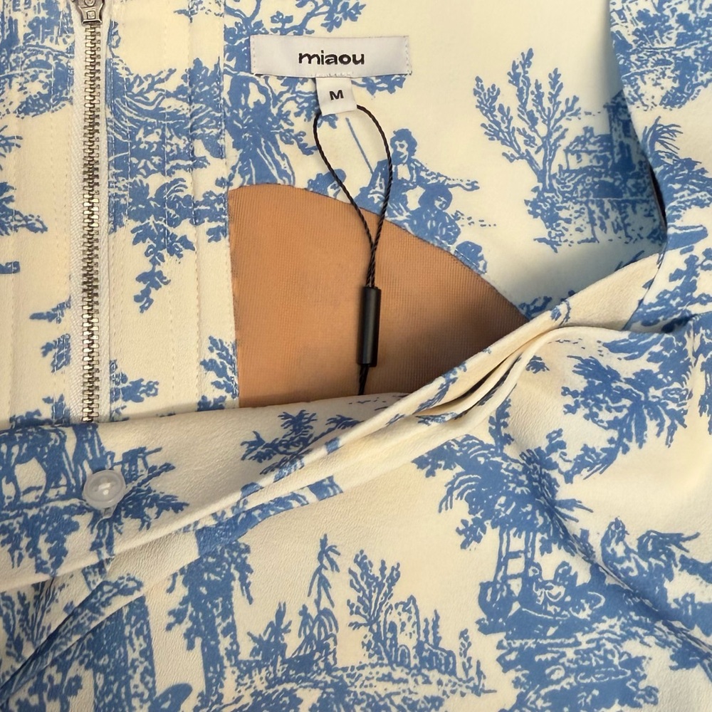 Miaou Imogene Corset in Blue Toile - Picture 2 of 10